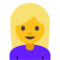 Blond-Haired Woman emoji on Google